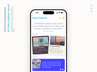 Daily Gratitude Journal app gratitude ios iphone journal mobile sketch ui