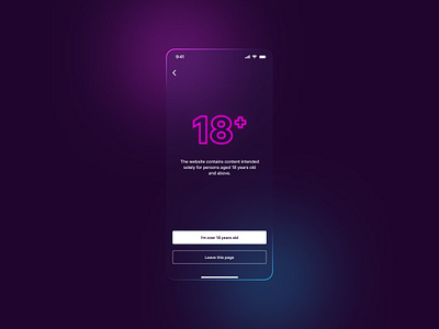 18+ content warning screen 18content components dailyuichallenge design mobile ui ux warning screen