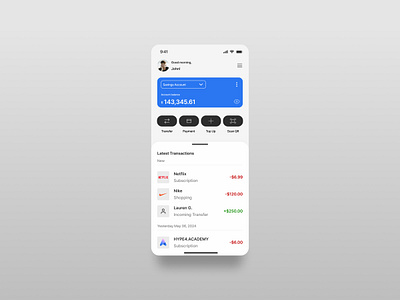 Bank balance screen mobile ui balance screen bank mobile banking components dailyuichallenge design mobile ui ux