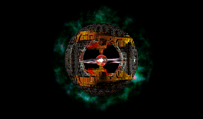 Ring City 3d cyberpunk fantasy otherworldly space techno vision