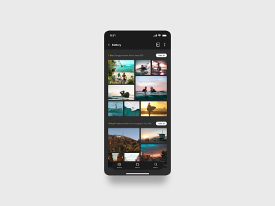 Photo gallery screen mobile ui components dailyuichallenge design mobile photo gallery app ui ux