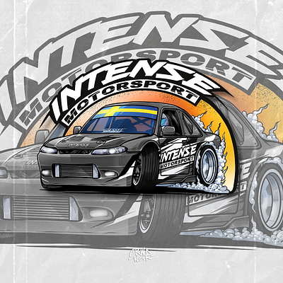Cartoon Racing Car For INTENSE MOTORSPORT art artworks design design art illus illustration ilustration ilustrator tshirt