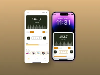 FM Radio app with Widget view components dailyuichallenge design fm radio mobile mobile app ui ux widget