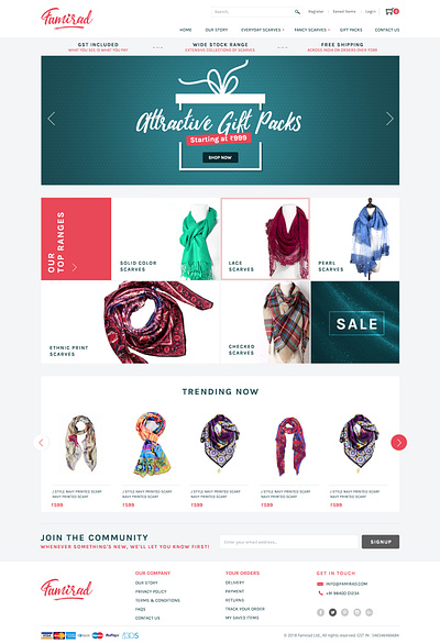 Famirad e commerce website design