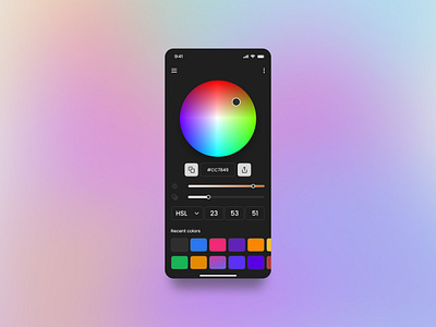 Color wheel interface mobile ui color wheel interface components dailyuichallenge design mobile ui ux