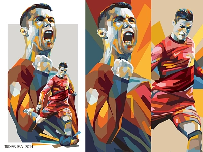 Cristiano Ronaldo in colorful art artstyle colorful cristiano ronaldo football football player illustration pop art portrait poster poster design poster football vector