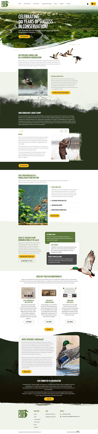 DuckStamp e commerce website design