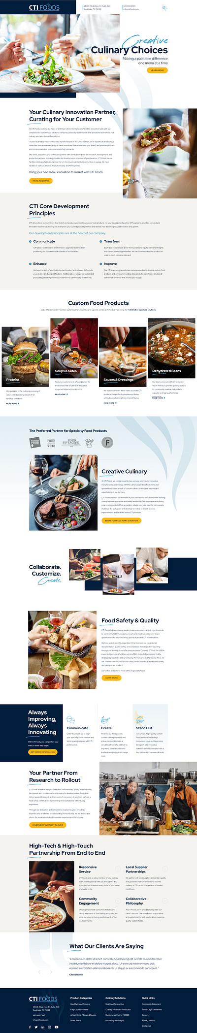 CTI Foods graphic design ui website design