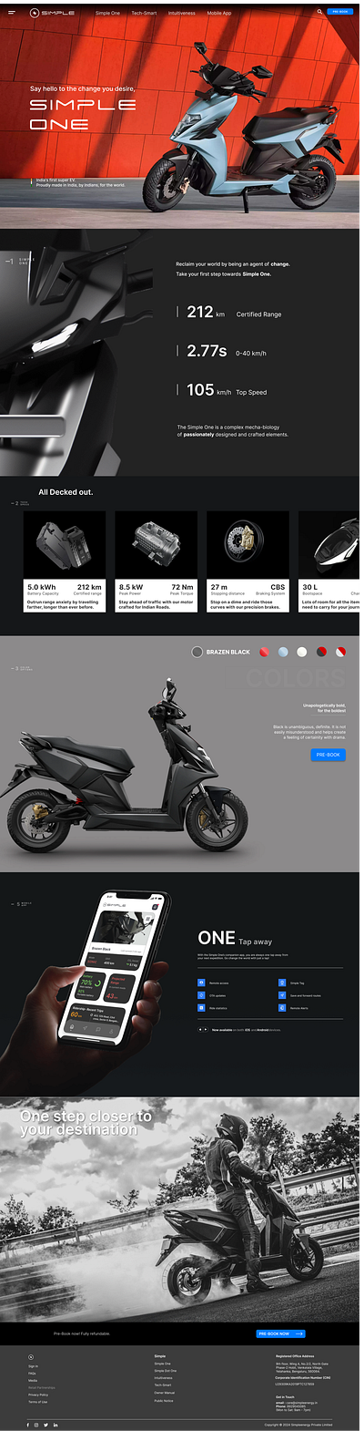 Simple One: Clean Design for the Future of Electric Vehicles aesthetic automobile branding hero section landing page minimilistic product design ui ux web design