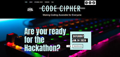 Code Cipher's Hackathon design hackathon website