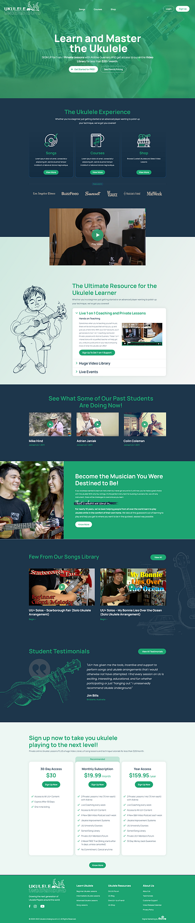 Ukulele Underground e commerce graphic design ui website design