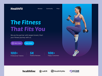 Fitness website UI design fitness gym ui