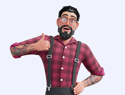 Free 3D Hipster Character illustrations 3d 3d cartoon 3d character 3d character illustration character developer education free free 3d illustration free character illustration free character illustrations free illustrations freebie hipster illustration nerd school software developer teacher ui