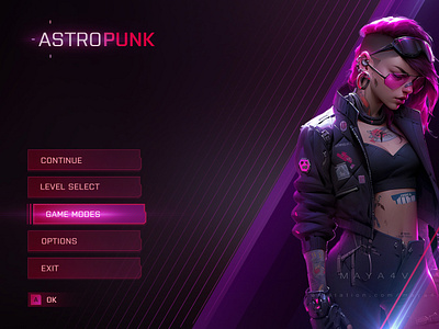 AstroPunk - SciFi Game UI Design cyberpunk game ui pc game scifi ui