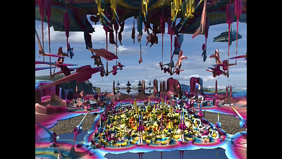 Flying Into Bosch City 3d animation motion graphics surreal