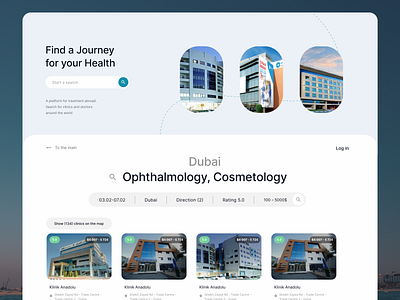 Design for Medical website. Web collection. UI/UX branding clinics communication design design graphic design medical screen search tourism trevel ui uiux ux web web collection web design
