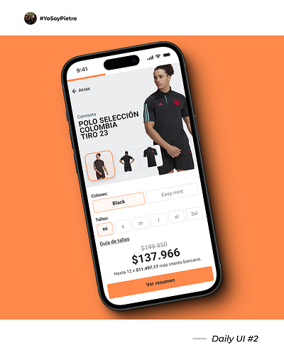 Daily UI 2 clothes colombia daily dailychalenge product store ui ux