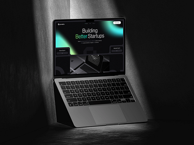 Cooking up something NEW agency branding brave dark gradient green hero logo mockup premium sleek startups studio tech ui webdesign