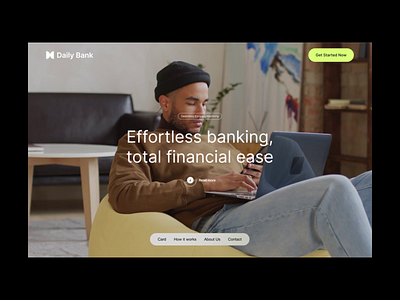 Daily Bank - Website design for new finance bank animation bank banking branding finance minimal product design ui web design