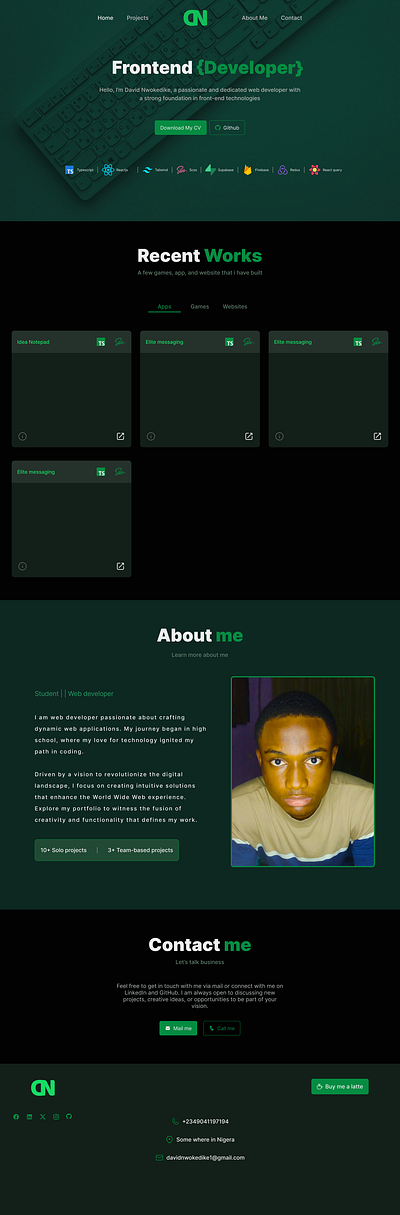 My portfolio ui. ui