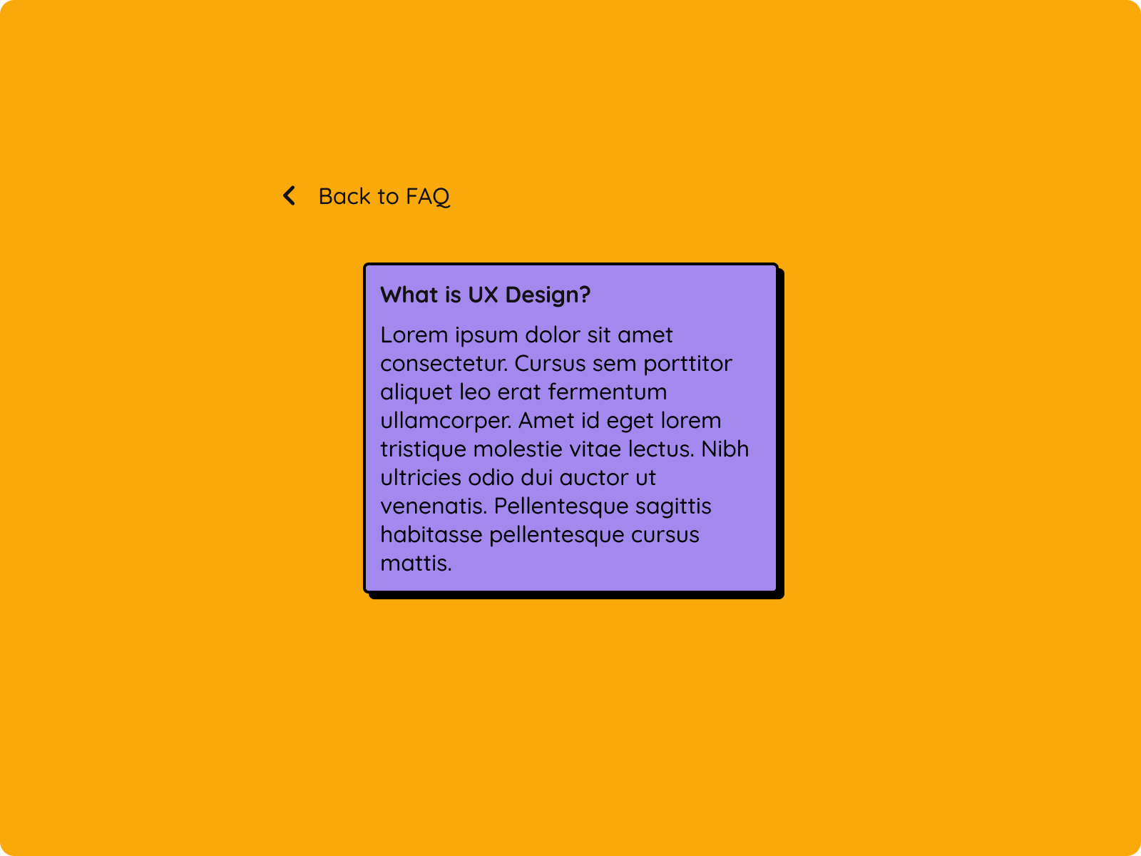 Day 26 of improving my UI skills · #26 Design a FAQ reply challenge neobrutalism ui