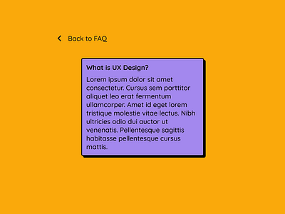 Day 26 of improving my UI skills · #26 Design a FAQ reply challenge neobrutalism ui