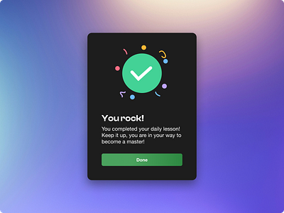 Day 27 of improving my UI skills · #27 Design a success screen card challenge done flat design state status success success status ui