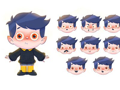 Little Vlad Character Redesign cartoon character character design character expression character illustration childrens book childrens book illustration design dracula expression sheet happy illustration monster illustration mosnter vampire