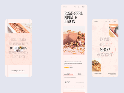 Soap / Mobile eCommerce beauty diseño web ecommerce minimal mobile skincare typo web web design website