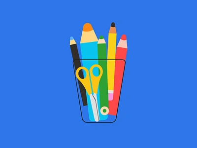 Colors art colors design digital art illustra illustration pencils scissor vector