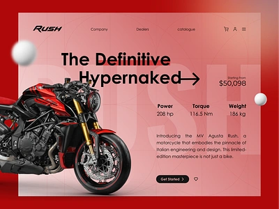 MV Agusta Rush Motorcycle Product Page bike figma motorcycle mv agusta product page red rush ui user experience user interface ux web design web development website ui design