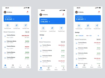 Fintech Mobile App Homescreen design figma interaction design product design ui user research ux visual design