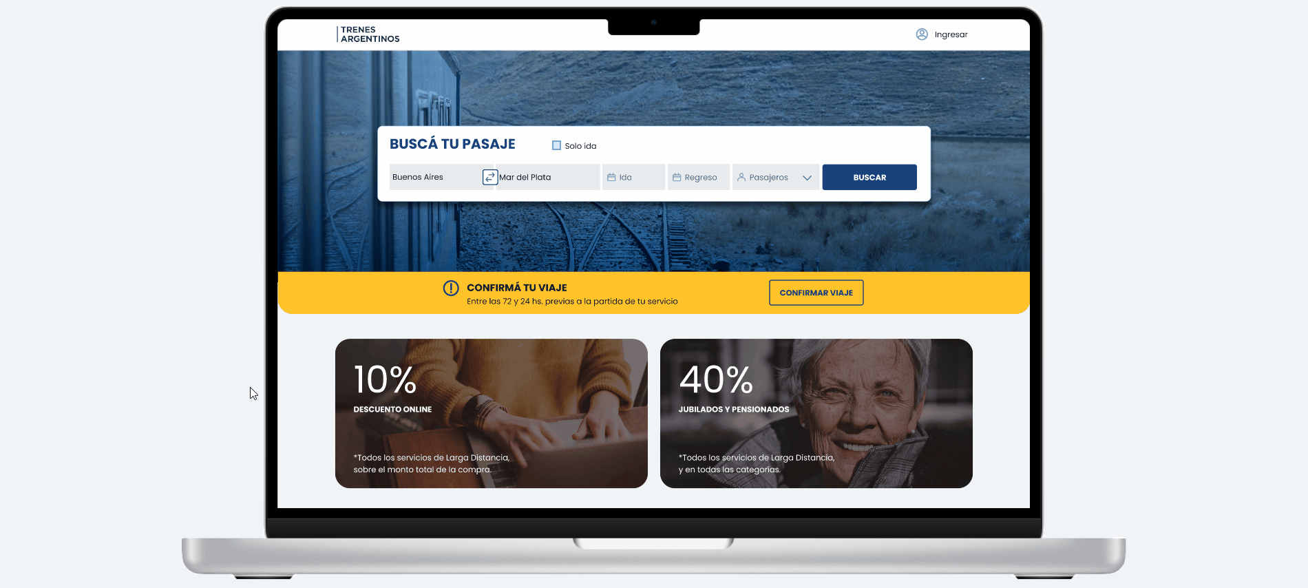 UI - Trenes Argentinos animation argentina calendar desktop inputs interaction design pasajes ticket train travel tren trenes ui ux web designe