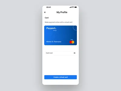 Virtual Card screen card design ui card details create card credit card debit card design figma fintech interaction design mobile app product design ui user research ux virtual card visual design