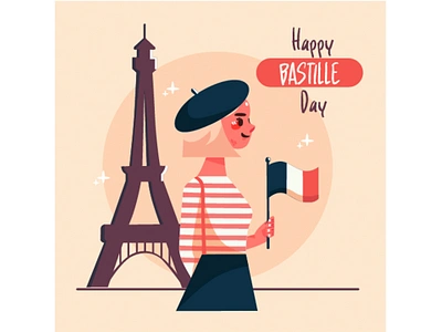 Bastille Day Illustration bastille celebration concert country day eiffel event festival firework flag francaise french holiday national parade paris party revolution tower tradition