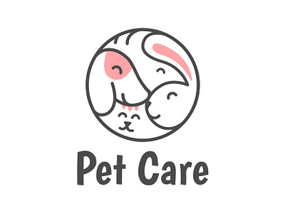 Pet Care animal care cat dog logo pet shop