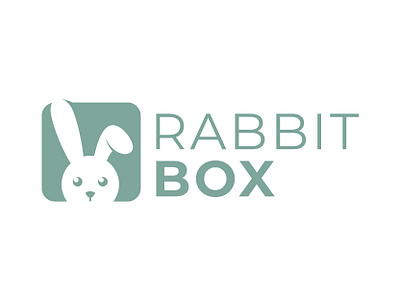 Rabbit and Box animal bos delivery expedition logo rabbit