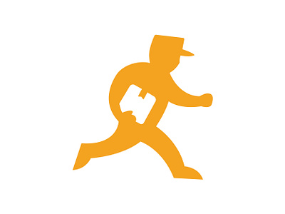 Courier courier delivery logo man