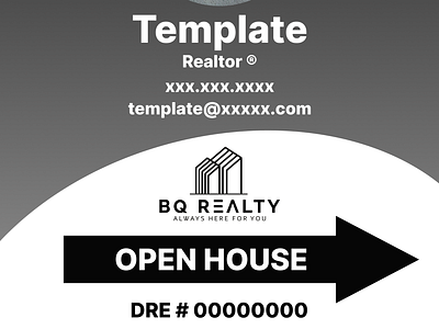 Real Estate Agent Open House Yard Sign branding graphic design