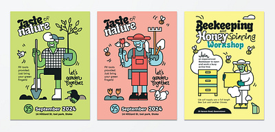 Gardening Posters design graphic design illustration vector