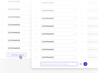 Rejected Idea: Add New File Header attributes b2b column enterprise fields file mapping rejected saas table column talbe ui