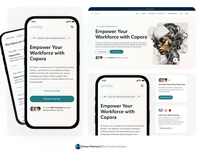 Copora Landing Page branding copora design figma high fi job search landing page ui