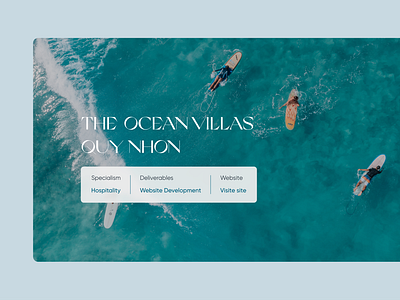 The Ocean Villas-Landing Page apartment branding landing page travel ui ux