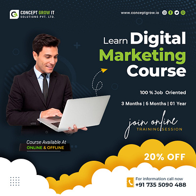Digital Marketing Course In Sujanpur Tira Concept Grow IT animation branding concept grow it graphic design logo motion graphics