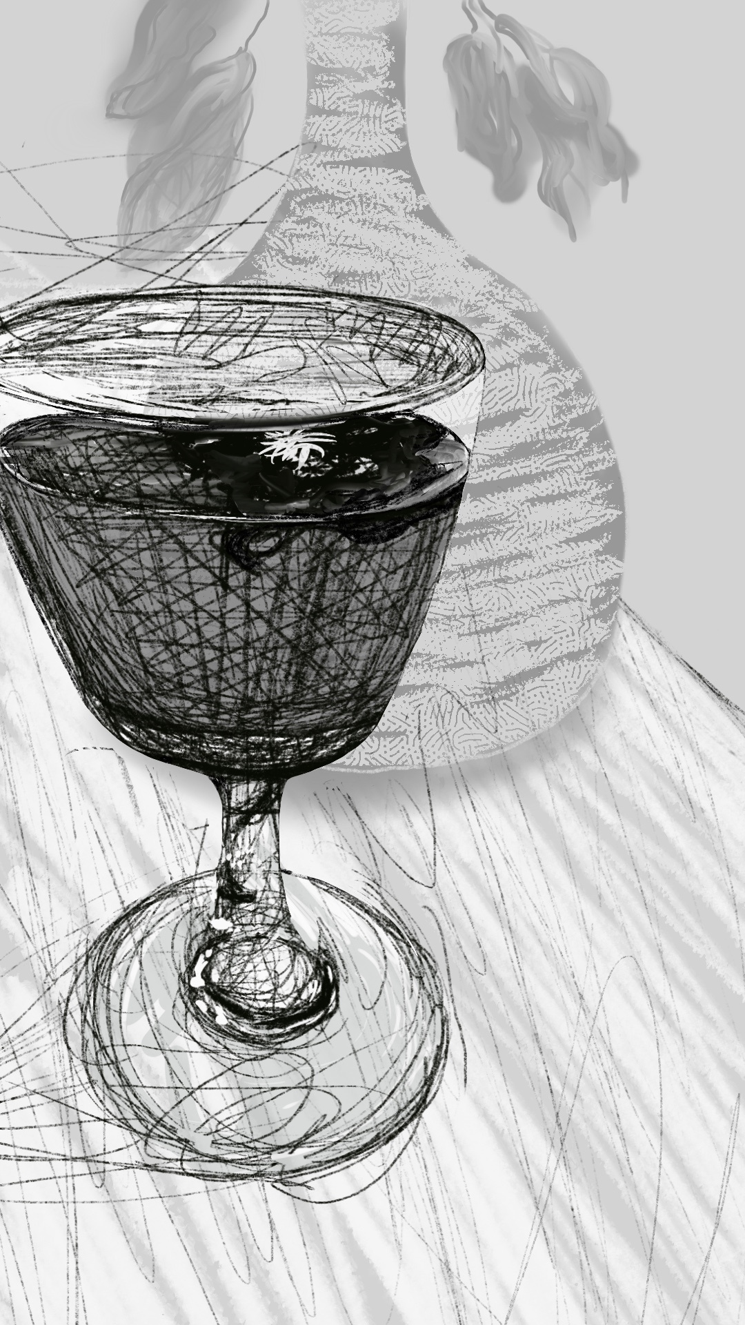 Monochromatic color illustration procreate texture