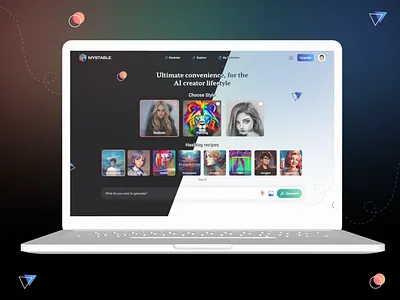 My Stable AI Tool - Website UI/UX Design ai tool ai web ai web uiux ui ui design uiux user friendly design vector web ui