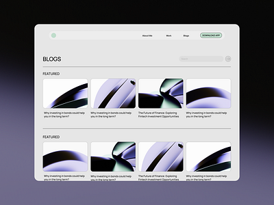 Premium fintech - Website design (Blogs) 3d graphic design product design ui