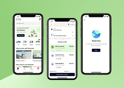 Eco-Friendly Ride Booking app clean design ridebooking uiuxdesign