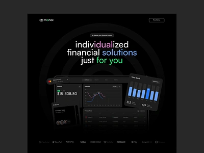 Monex - Website design for the financial management platform animation digital marketing finance fintech interface landing page motion promo website saas ui user experience user interface ux design web design website design