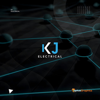 KJ Electrical Company Logo visual identity.